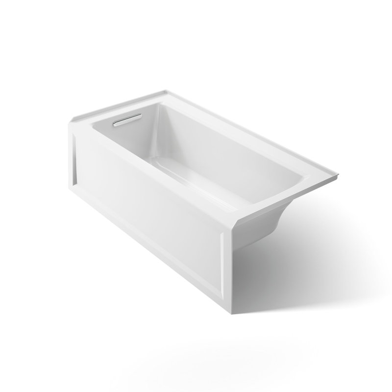 Baignoire de trempage en alcôve en acrylique avec profondeur de confort Archer® 60 po x 30 po, Blanc, Gauche