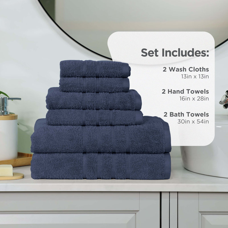 Ensemble de serviettes 6 pièces Martex Ultimate, Bleu héritage