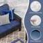 TL Un canapé trois places + deux chaises pivotantes + deux repose-pieds + une table d'appoint