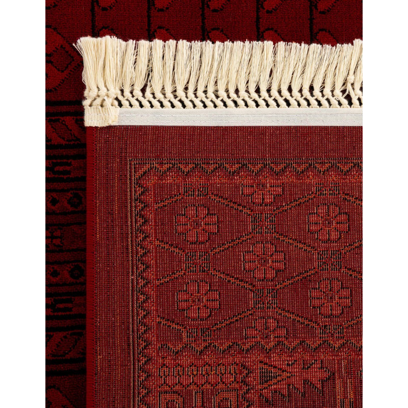 Tapis rouge / noir Amro Southwestern, Rectangle 2' x 3'1"