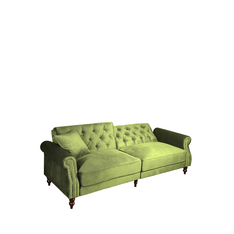 87.8'' Velvet Sofa, Green Velvet