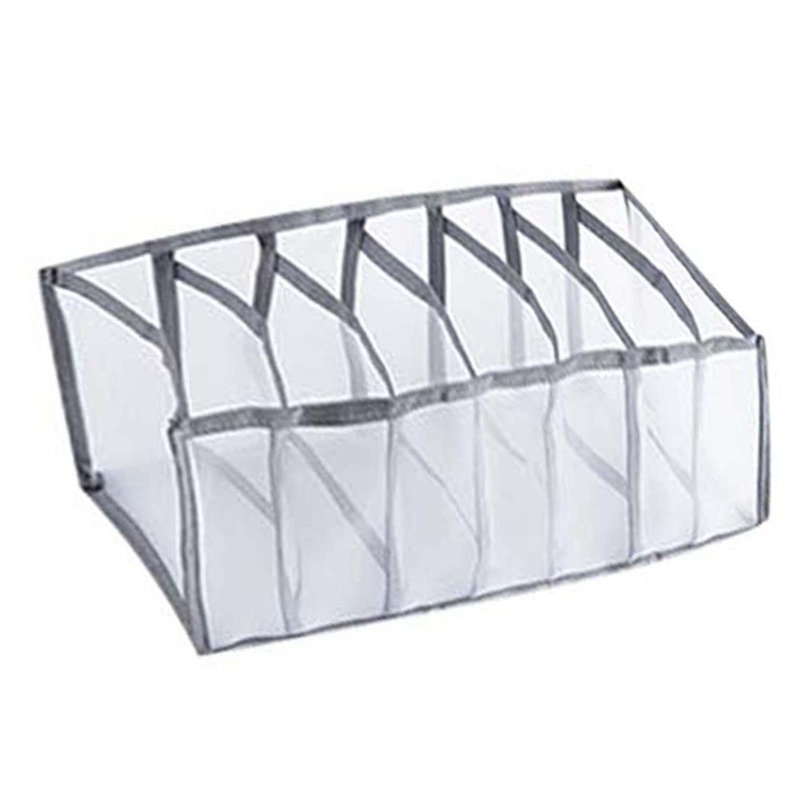 Boîte de rangement en filet pliable, Gray, 10.24" H x 8.66" W x 1.97" D
