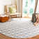 Rodgers Hand Woven Flat Weave Wool/Cotton Geometric Rug in Ivory/Gray