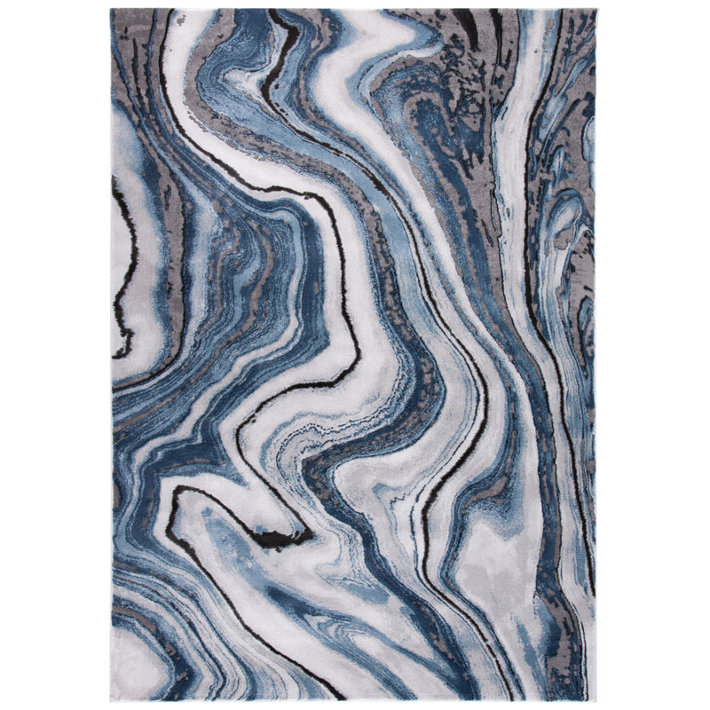 Mies Craft Performance Abstract Rug, Rectangle 5'3" x 7'6"