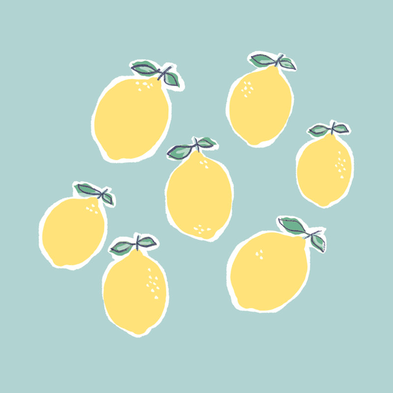 Lemon Group - Wrapped Canvas Painting, 30cm H x 30cm W x 3.8cm D