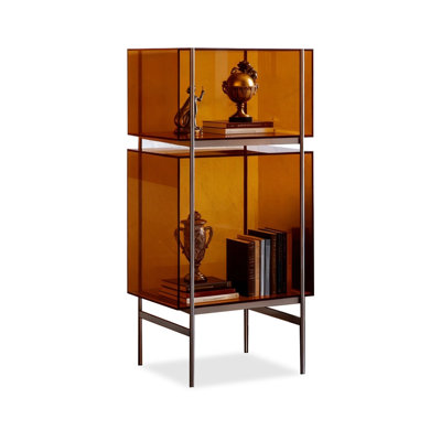 Amber Acrylic+Stainless Steel Display Cases