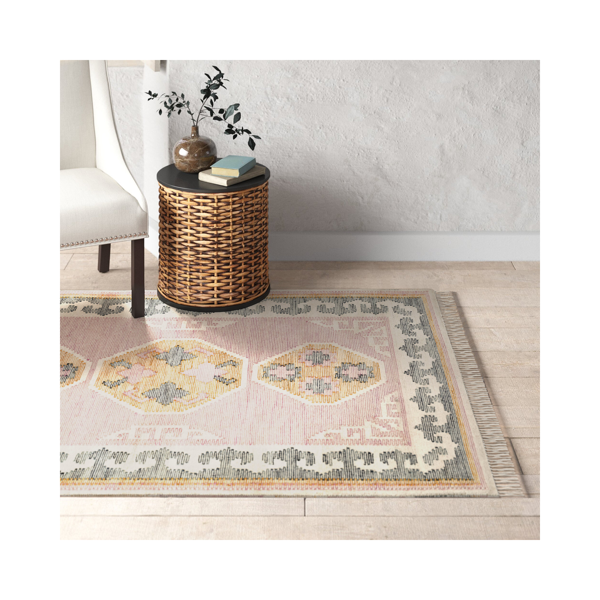 Ferrand Handmade Wool Rug, Rectangle 5' x 7'6"