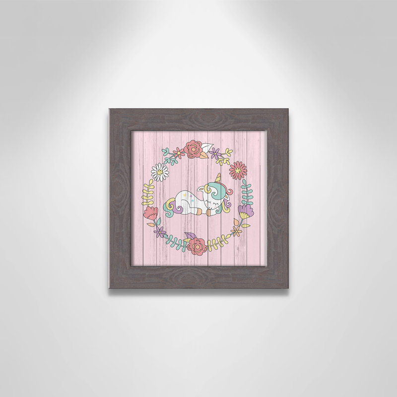 Décoration murale pour enfants, H 8 po x l 8 po x P 0,63 po, Encadrement fil du bois gris