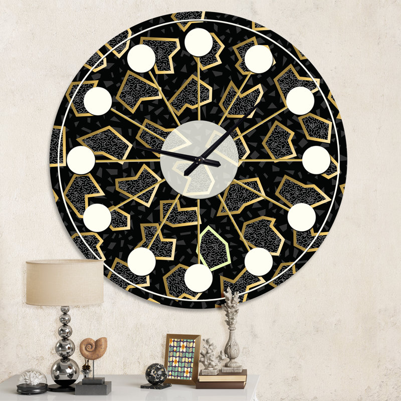 Gold Retro 80s - Mid-Century Modern wall clock, Medium