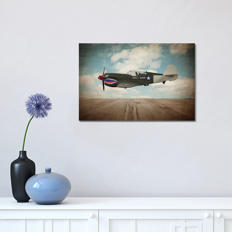 P40 Mustang - Print on Canvas, Wrapped Canvas, 30.48 cm H x 45.72 cm W