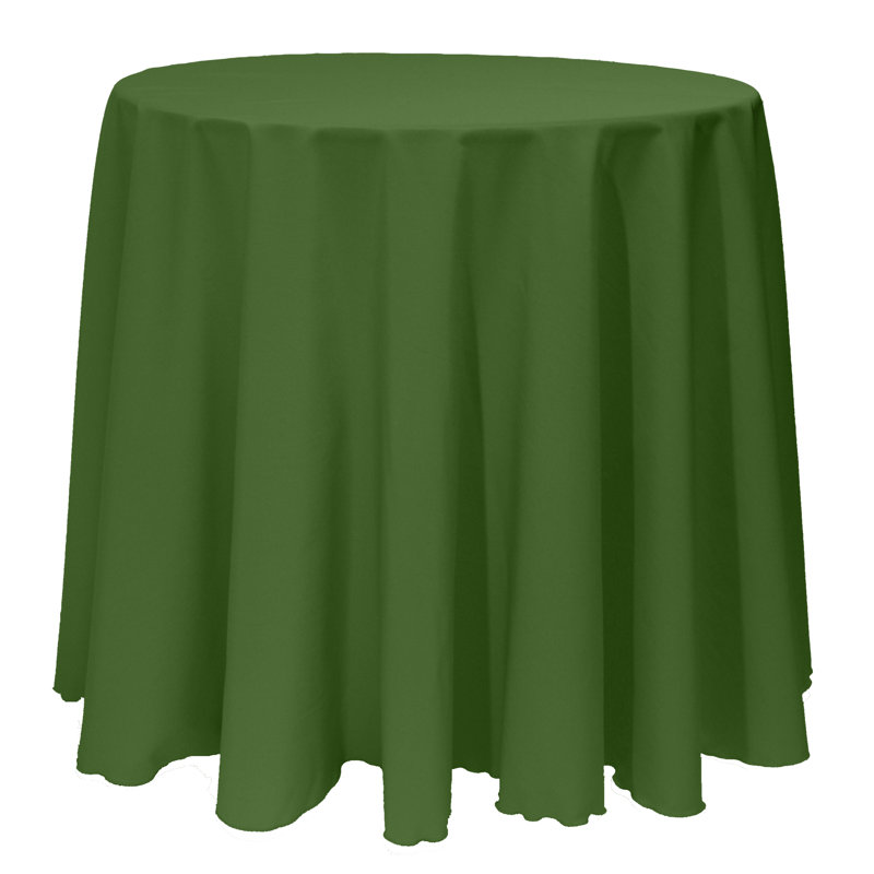 10 Pack Round Polyester Linen Tablecloth, 126" x 126", Moss