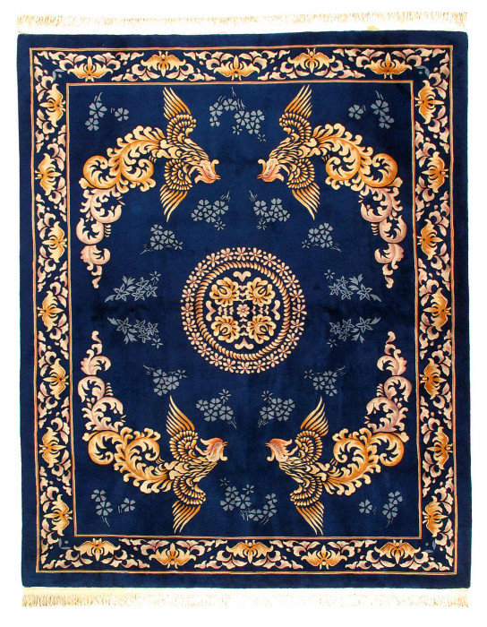Fine Hand Knotted Vintage Chinese Peking Rug - 7'11'' x 10'3''