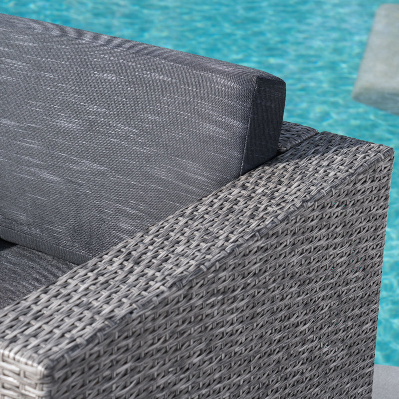 Cirillo 4 - Person Patio Conversation Set with Cushions, Mixed Black