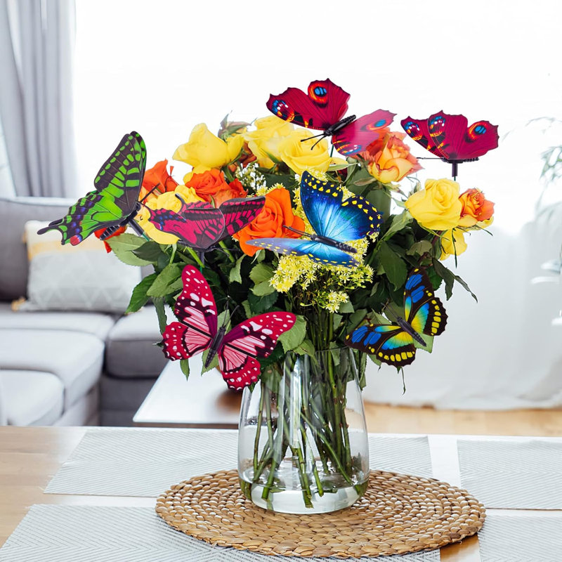 50 pièces de décorations de jardin papillon, piquets de papillon de 11,8 pouces
