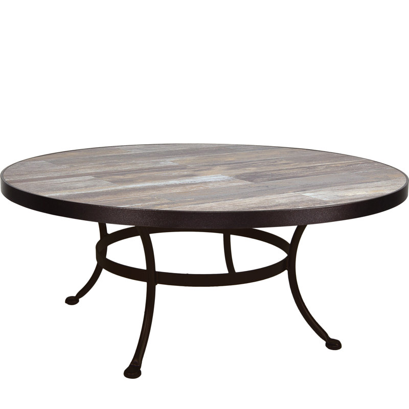 Outdoor Round Coffee Table, Summit Gray, Copper Creek