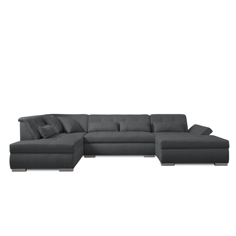 Vermont 7 Seater Corner Sectional, Left Hand Facing, Dark Grey