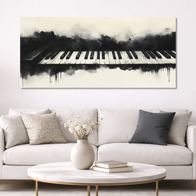 Black White Classical Piano I – Black Musical Wall Decor, Vintage Framed Prints