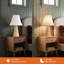Lampe de table en rotin 20,67 "H