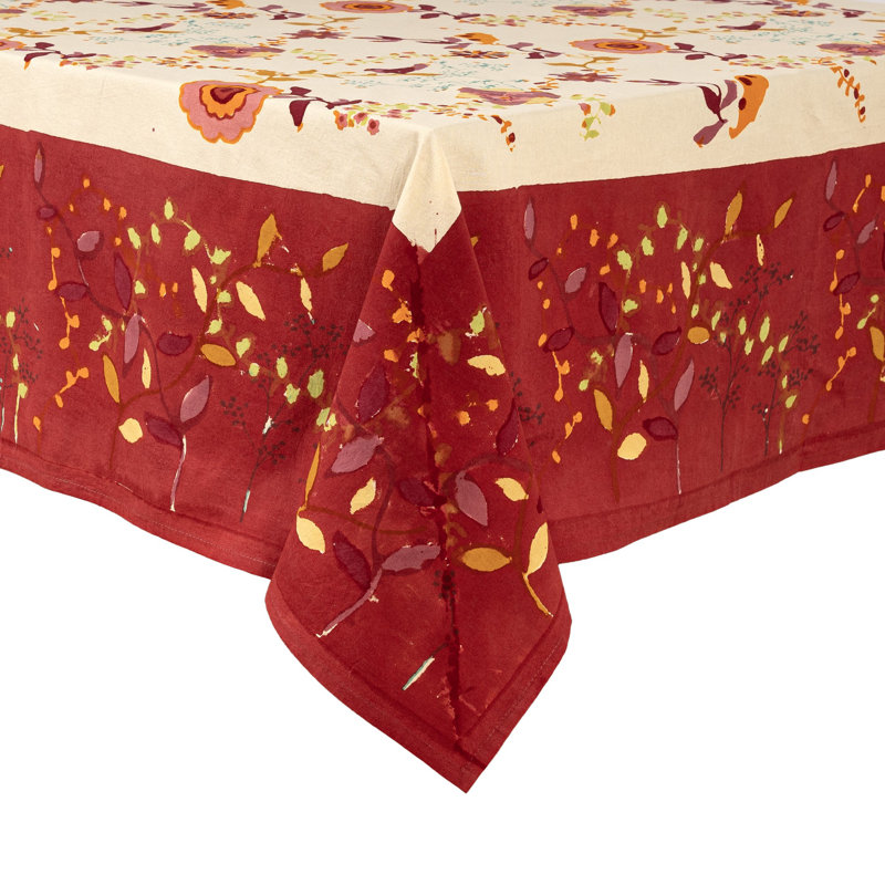 Treetop Handmade Floral Tablecloth, 71" W x 142" L, Multi