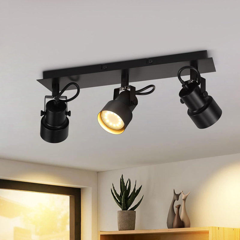 Ceiling spotlight flame ceiling spot black - vintage swivel ceiling lamp GU10 350° spotlight industrial ceiling light spots kitchen lamp for living room kitchen hallway (without bulb)