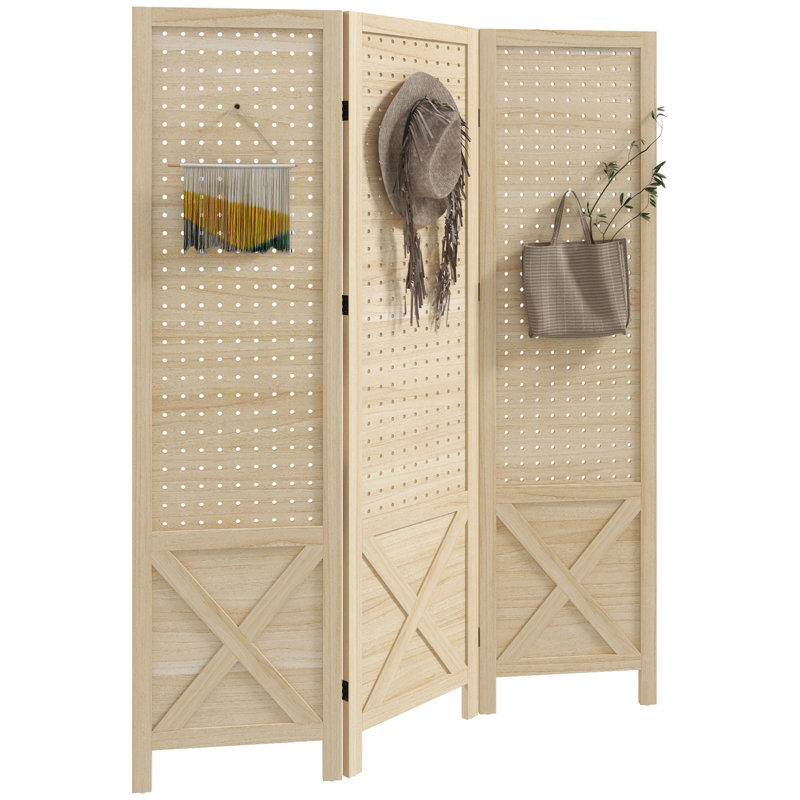 3 Panel Pegboard Display Room Divider