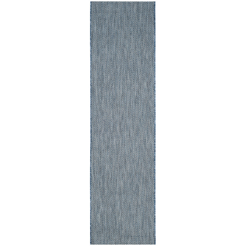Azaad Navy/Grey Indoor/Outdoor Rug, Rectangle 69 x 201 cm