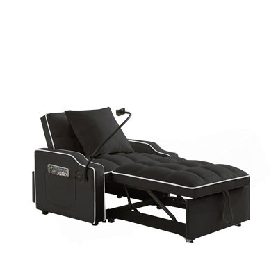 Sleeper Sofa Chair Bed,  3 In 1 Convertible Sofa Chair With With Adjustable Backrest & Phone Holder & USB, Type-C, Adjustable Recliner, Armchair For Living Room Bedroom Apartment Small Space