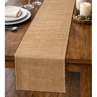 14" x 108" - Natural Burlap Table Runner Rustic Farmhouse Table Décor