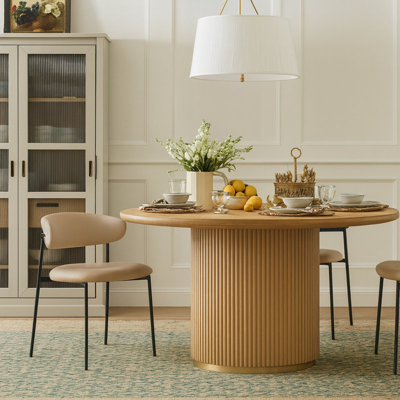Lupita Upholstered Back Side Chair Dining Chair, Matte Black, Tan Vegan Leather