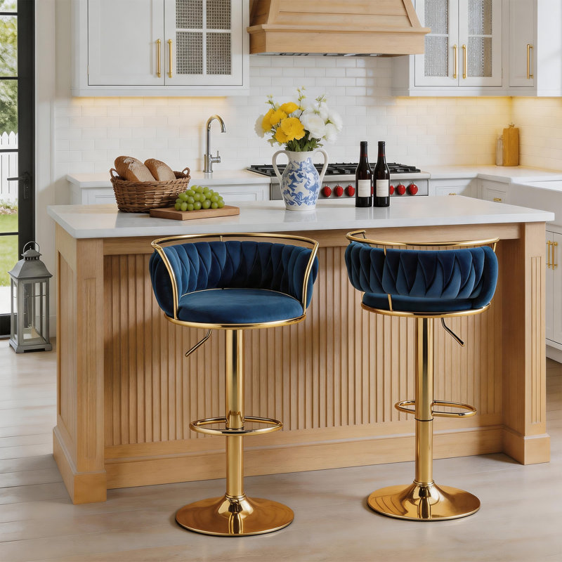 Tabouret de bar Christal, Marine, Gold