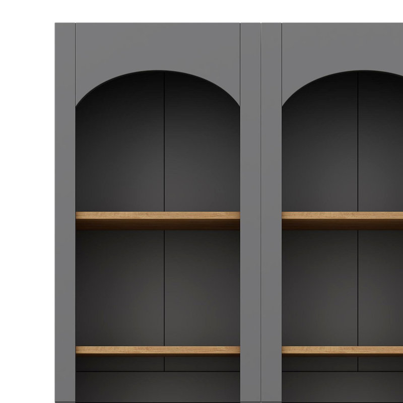 Armoire de cuisine moderne de 72 po de hauteur, bibliothèque ajustable, rangement de style pour la salle à manger, bureau, salle de bain grise, décoration intérieure
