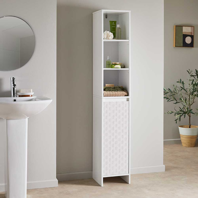 Meishana Freestanding Linen Cabinet, White
