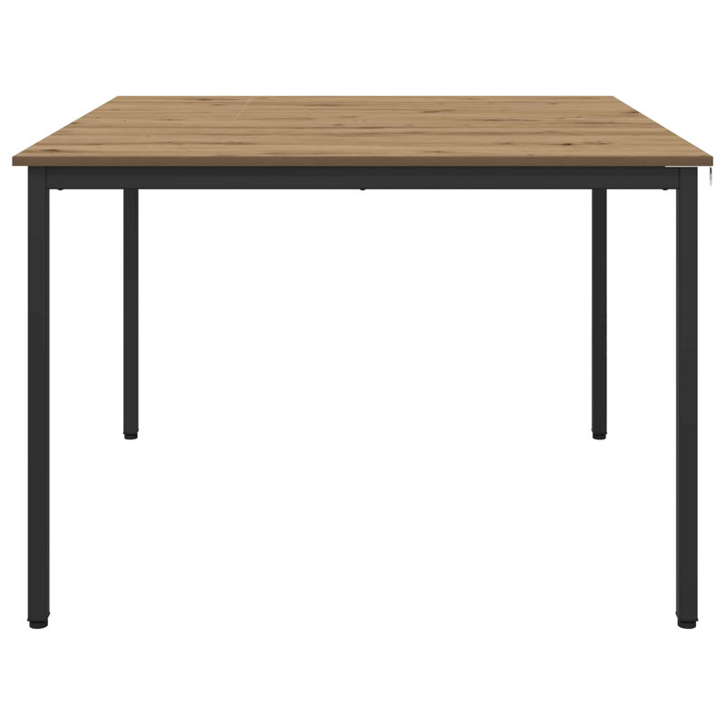 Metal Base Dining Table, 75cmH x 110cmL x 110cmW, Light Brown