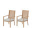 Ensemble de 2 chaises de patio en aluminium toutes saisons de 23 pouces avec finition kaki d'aspect bois-2140937114