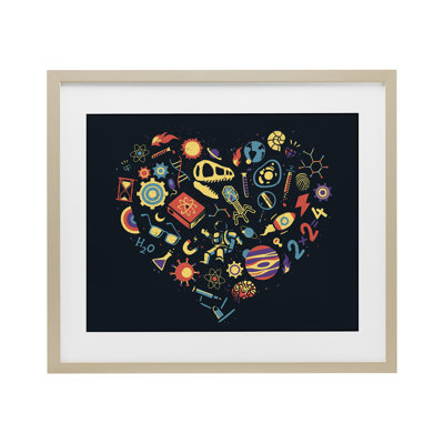 «Retro Science Heart», reproduction sous verre encadrée par Tobe Fonseca