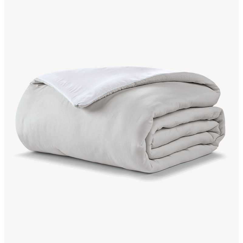 Édredon en duvet synthétique microfibre Home Collection Cozy Touch, Gris anthracite / bleu marine