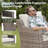 73.2" Outdoor Patio Sofa, 3-Seat Gray Rattan Couch With Cushions Ideal For Balcony Or Porch-1539921051