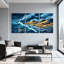 Nautique et plage, tempête, vagues de la mer, lanterne, naufrage, coucher de soleil, boussole, ensemble de 3 impressions sur toile-15896196