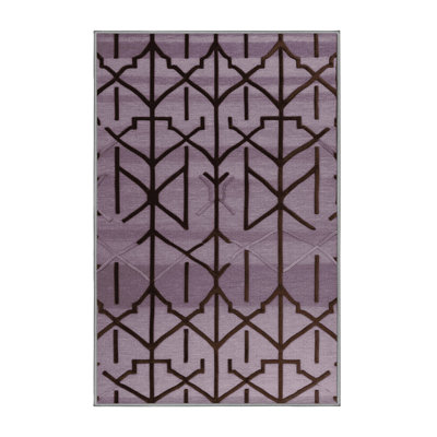 Machine Washable Trellis Pink Area Rug