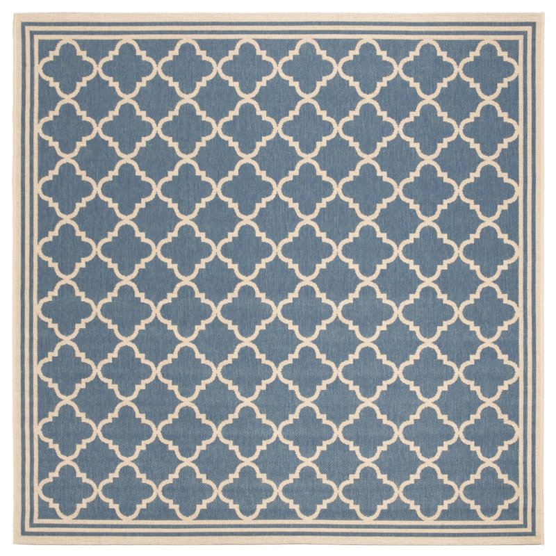 Adler Performance Geometric Indoor/Outdoor Area Rug, Square 4'