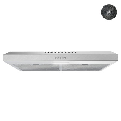 Streamline Raffaele 30" 80 Cubic Feet Per Minute Convertible Under Cabinet Range Hood with Mesh Filter and Light Included
