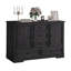 Buffet 47 po avec 5 tiroirs et 2 portes, crédence de style ferme moderne pour cuisine, salle à manger et salon-129908412