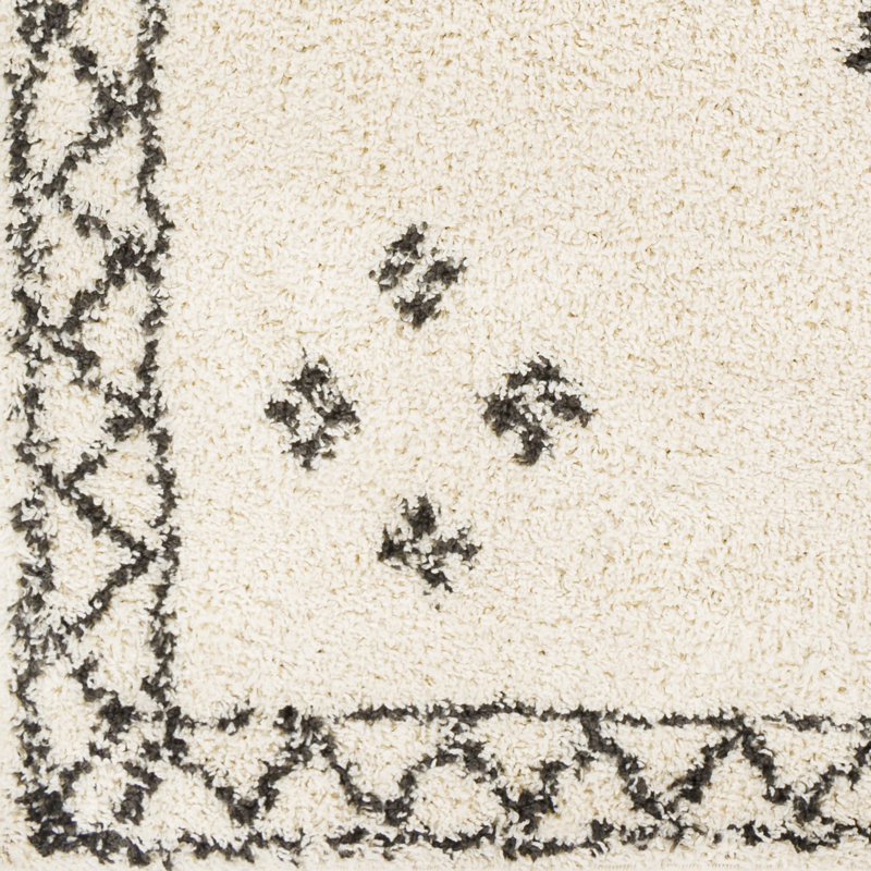 Tapis noir / ivoire Jhanya, Rectangle 5 pi 3 po x 7 pi