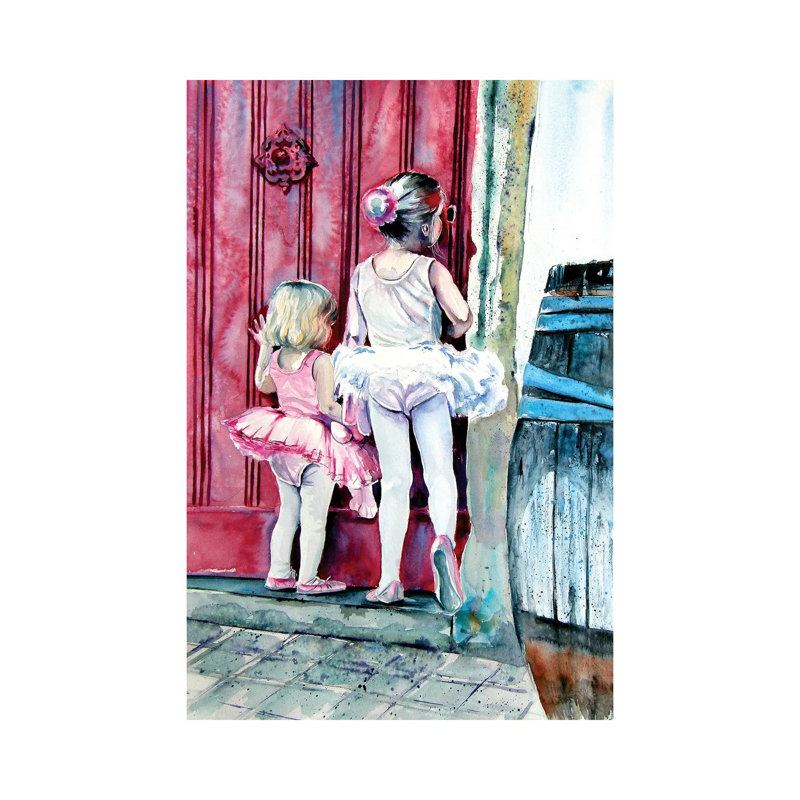 Little Ballerinas by Anna Brigitta Kovacs - Wrapped Canvas Painting, 30.48cm H x 20.32cm W