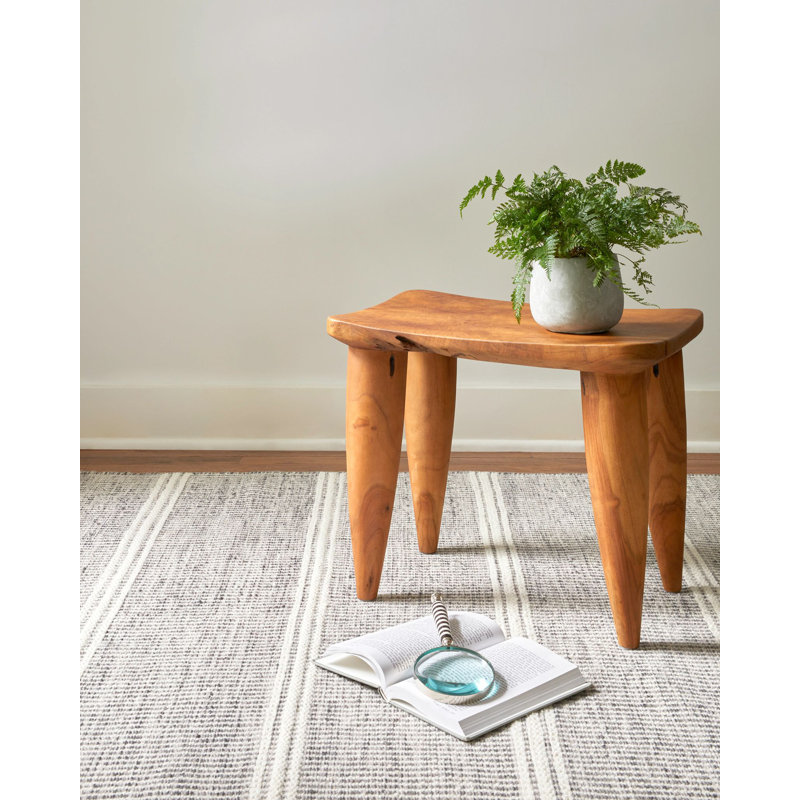 Malta Handwoven Wool Rug, Rectangle 4' x 6', Gray