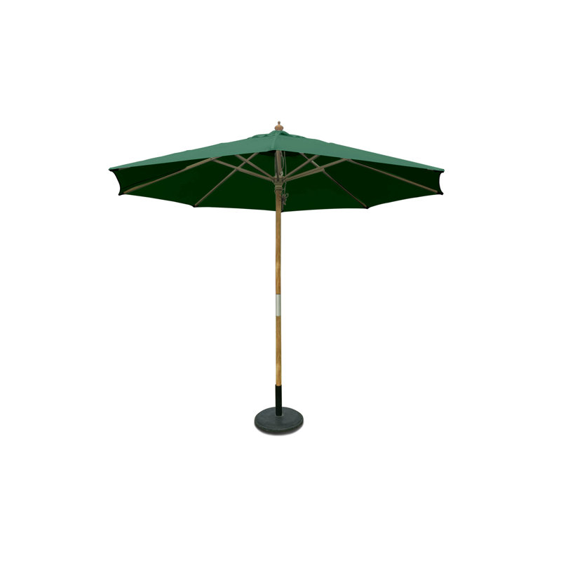 Wooden, Market , Garden, Patio Round Umbrella, 255cm H x 300cm W x 300cm D, Green