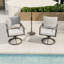 Chaises de patio en aluminium 2 pièces avec coussins gris clair Merrill