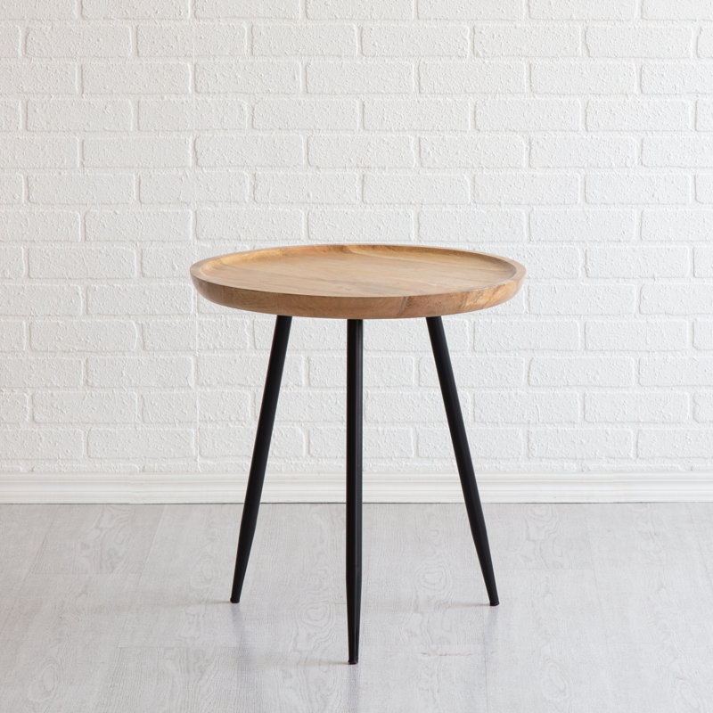 Kernan 23" Solid Wood Tray Top End Table, Natural