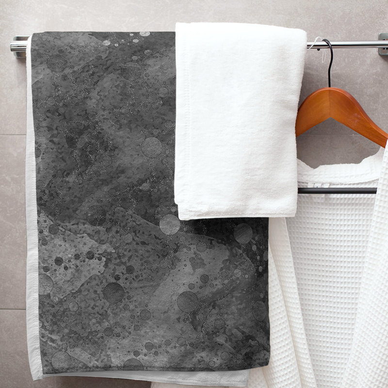 Serviette de bain Planets and Stars, Noir / blanc