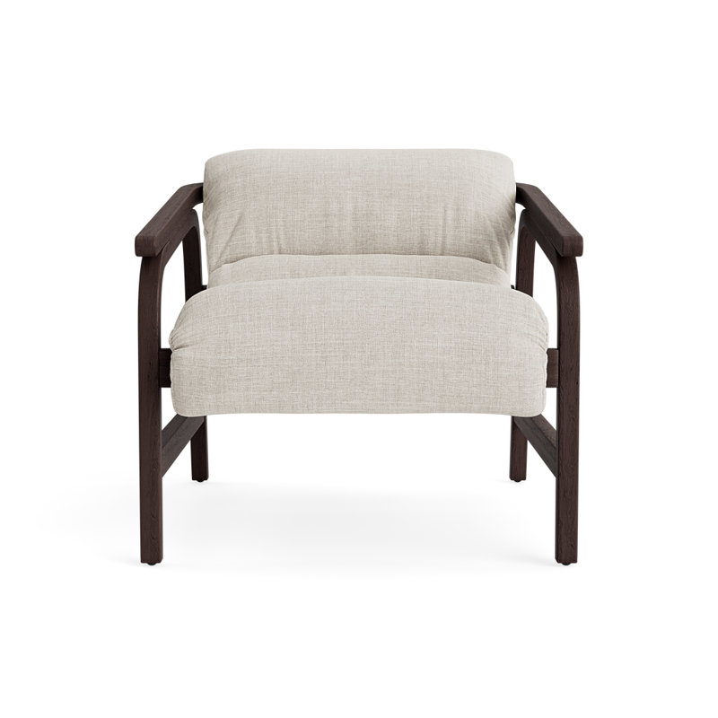 Chaise d'appoint rembourrée Cellire, Polyester parchemin, Dark Brown Wood/Java